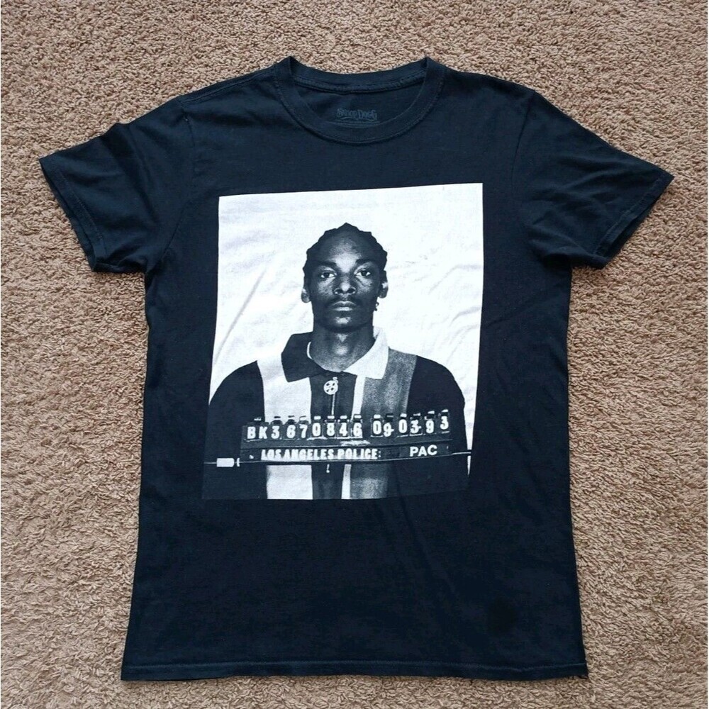 Black Graphic Short Sleeve Tee with Mugshot Print